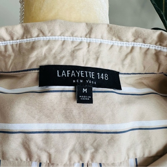 Lafayette 148 striped button down shirt - Picture 6 of 8